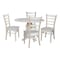 International Concepts 42 in. Solid Wood Round Drop Leaf Pedestal Table with 4 Dining Chairs, Unfinished K-42DPT-23B-C617-4 - alternate 1